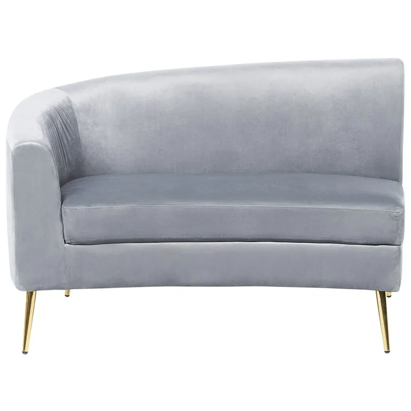 U-formet sofa Moss - Grå, Gull - Møbler - Sofaer - Fløyel sofaer