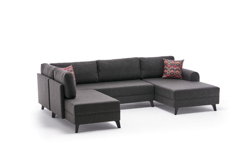 Belena U-sofa med Sjeselong Venstre - Antrasitt/Svart - Møbler - Sofaer - U-sofa