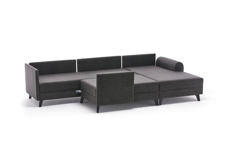 Belena U-sofa med Sjeselong Venstre - Antrasitt/Svart - Møbler - Sofaer - U-sofa