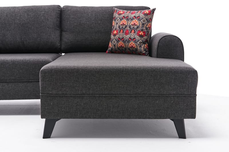 Belena U-sofa med Sjeselong Venstre - Antrasitt/Svart - Møbler - Sofaer - U-sofa