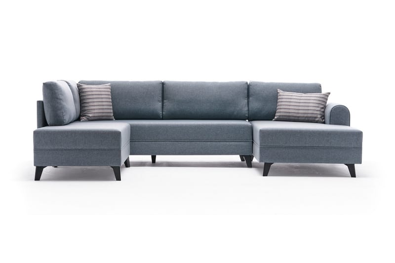 Belena U-sofa med Sjeselong Venstre - Blå/Svart - Møbler - Sofaer - U-sofa