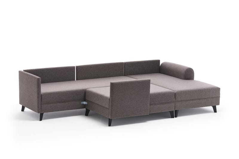 Belena U-sofa med Sjeselong Venstre - Brun/Svart - Møbler - Sofaer - U-sofa