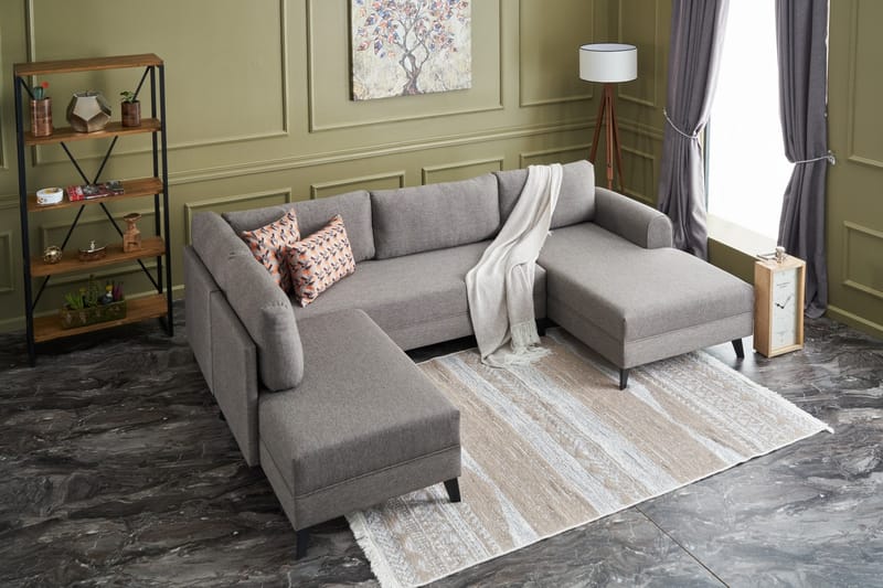 Belena U-sofa med Sjeselong Venstre - Brun/Svart - Møbler - Sofaer - U-sofa