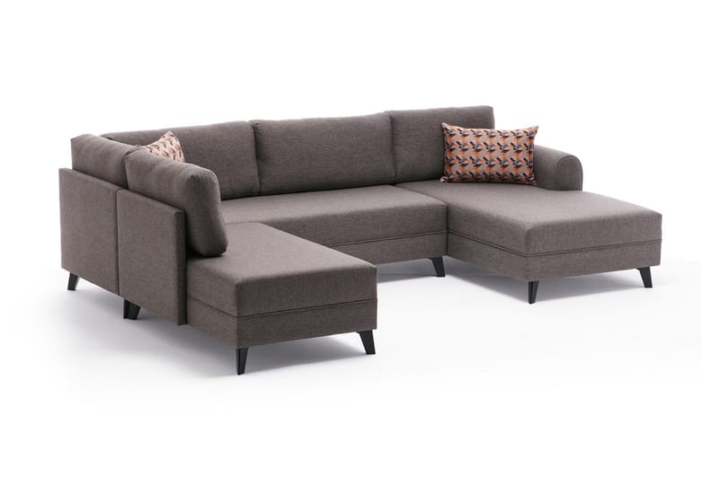 Belena U-sofa med Sjeselong Venstre - Brun/Svart - Møbler - Sofaer - U-sofa
