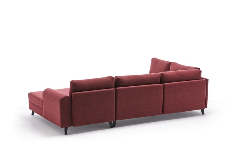 Belena U-sofa med Sjeselong Venstre - Rød/Svart - Møbler - Sofaer - U-sofa