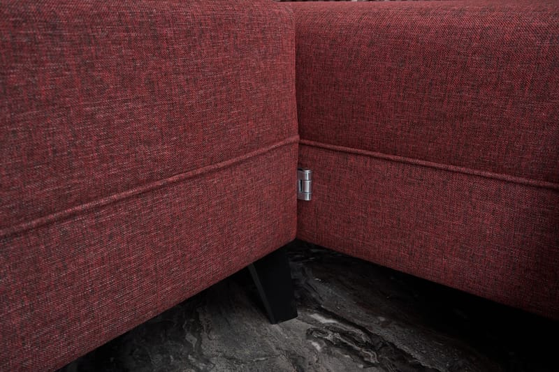 Belena U-sofa med Sjeselong Venstre - Rød/Svart - Møbler - Sofaer - U-sofa