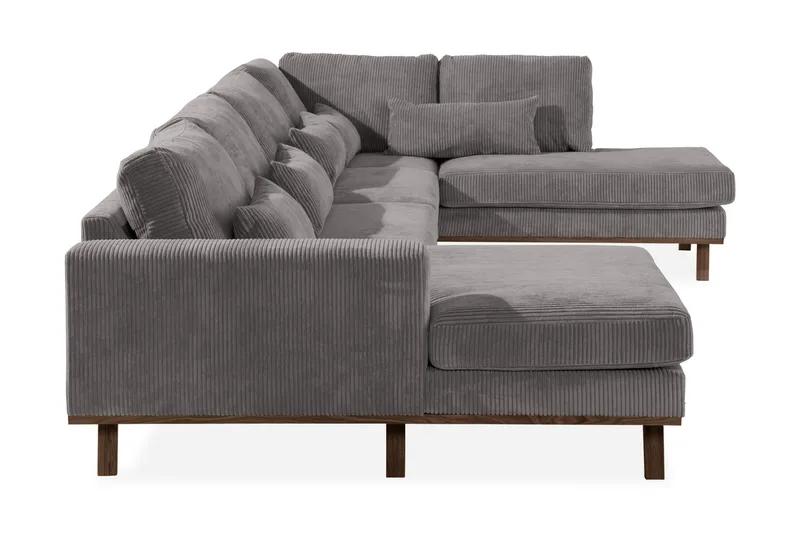 Copenhagen 5-seters Høyrevendt U-formet Large Sofa med Divan og Sjeselong i Manchester - Mørk grå - Møbler - Sofaer - U-sofa