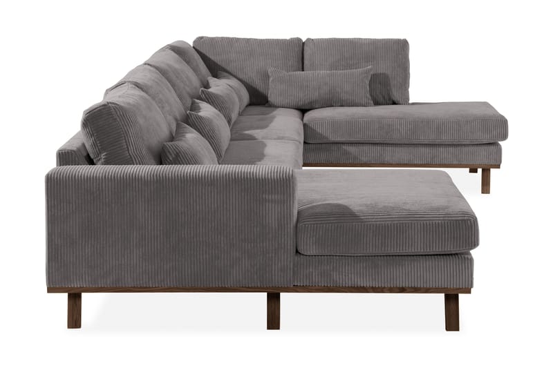 Copenhagen 5-seters Høyrevendt U-formet Large Sofa med Divan og Sjeselong i Manchester - Mørk grå - Møbler - Sofaer - U-sofa