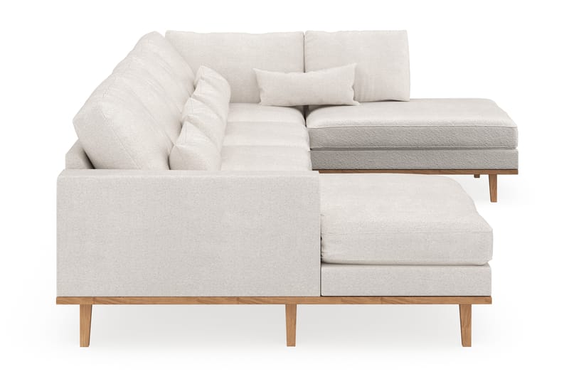 Copenhagen 5-seters Høyrevendt U-formet Sofa med Divan og Sjeselong i Bouclé - Hvit - Møbler - Sofaer - U-sofa