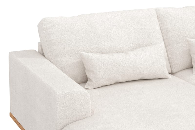 Copenhagen 5-seters Høyrevendt U-formet Sofa med Divan og Sjeselong i Bouclé - Hvit - Møbler - Sofaer - U-sofa