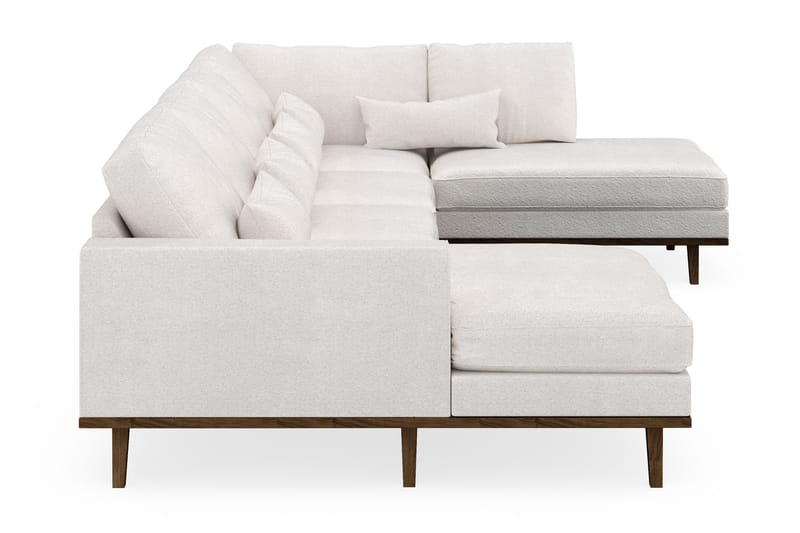 Copenhagen 5-seters Høyrevendt U-formet Sofa med Divan og Sjeselong i Bouclé - Hvit - Møbler - Sofaer - U-sofa