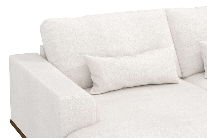 Copenhagen 5-seters Høyrevendt U-formet Sofa med Divan og Sjeselong i Bouclé - Hvit - Møbler - Sofaer - U-sofa