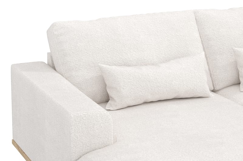Copenhagen 5-seters Høyrevendt U-formet Sofa med Divan og Sjeselong i Bouclé - Hvit - Møbler - Sofaer - U-sofa