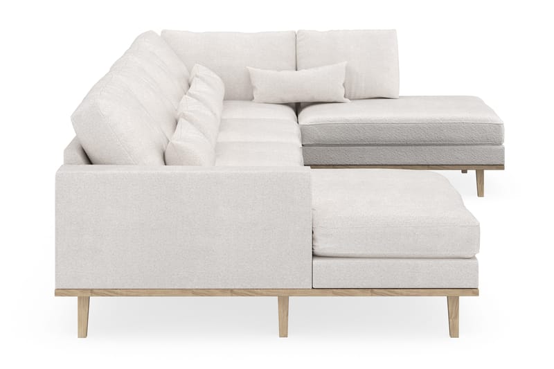Copenhagen 5-seters Høyrevendt U-formet Sofa med Divan og Sjeselong i Bouclé - Hvit - Møbler - Sofaer - U-sofa