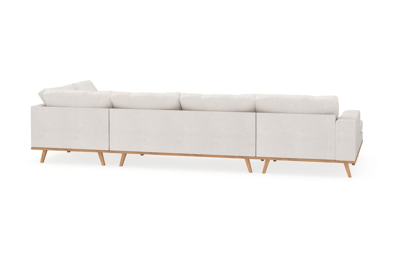 Copenhagen 5-seters Høyrevendt U-formet Sofa med Divan og Sjeselong i Bouclé - Hvit - Møbler - Sofaer - U-sofa