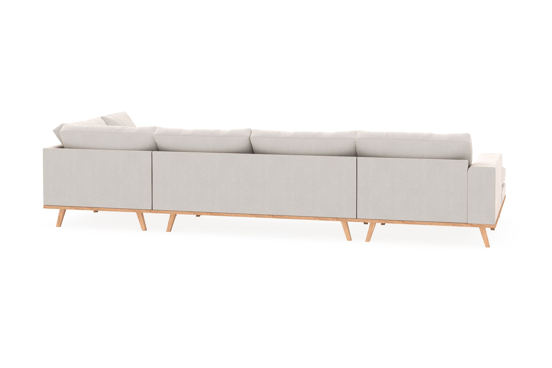 Copenhagen 5-seters Høyrevendt U-formet Sofa med Divan og Sjeselong i Fløyel - Kremhvit - Møbler - Sofaer - U-sofa