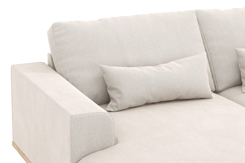 Copenhagen 5-seters Høyrevendt U-formet Sofa med Divan og Sjeselong i Fløyel - Kremhvit - Møbler - Sofaer - U-sofa