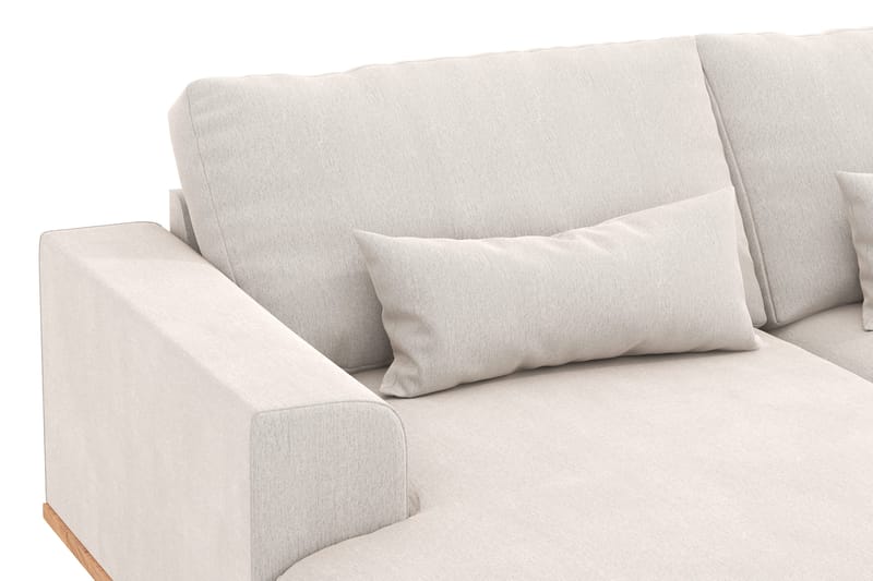 Copenhagen 5-seters Høyrevendt U-formet Sofa med Divan og Sjeselong i Fløyel - Kremhvit - Møbler - Sofaer - U-sofa