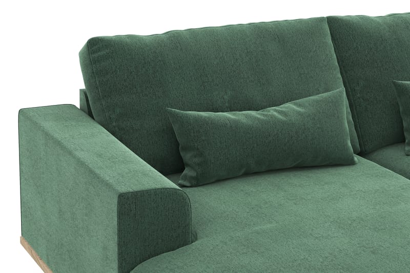 Copenhagen 5-seters Høyrevendt U-formet Sofa med Divan og Sjeselong i Fløyel - Mørk grønn - Møbler - Sofaer - U-sofa