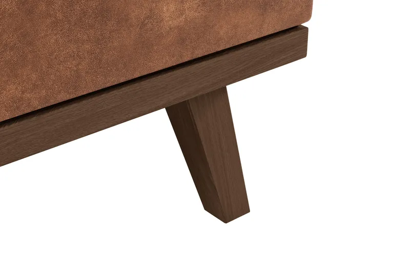 Copenhagen 5-seters Høyrevendt U-formet Sofa med Divan og Sjeselong i Kunstlær - Brun - Møbler - Sofaer - U-sofa