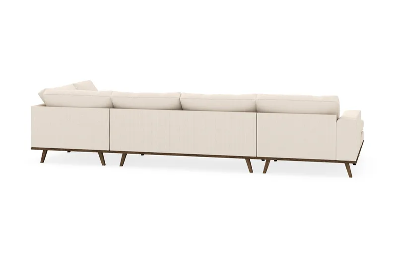 Copenhagen 5-seters Høyrevendt U-formet Sofa med Divan og Sjeselong i Manchester - Beige - Møbler - Sofaer - U-sofa