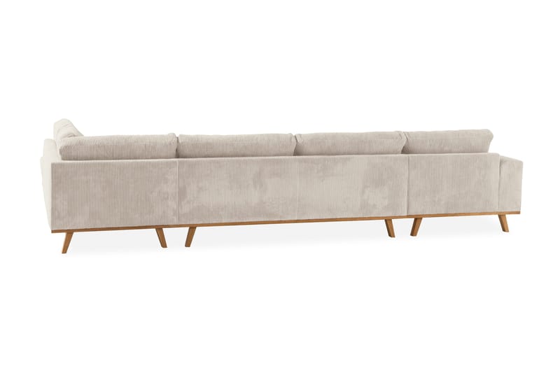 Copenhagen 5-seters Høyrevendt U-formet Sofa med Divan og Sjeselong i Manchester - Beige - Møbler - Sofaer - U-sofa
