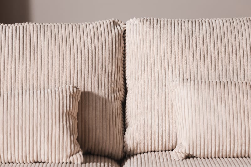 Copenhagen 5-seters Høyrevendt U-formet Sofa med Divan og Sjeselong i Manchester - Beige - Møbler - Sofaer - U-sofa