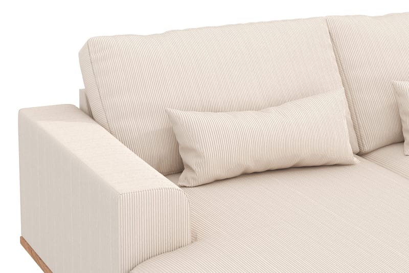 Copenhagen 5-seters Høyrevendt U-formet Sofa med Divan og Sjeselong i Manchester - Beige - Møbler - Sofaer - U-sofa