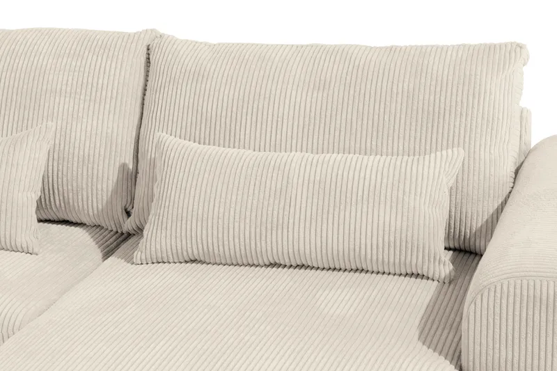 Copenhagen 5-seters Høyrevendt U-formet Sofa med Divan og Sjeselong i Manchester - Beige - Møbler - Sofaer - U-sofa