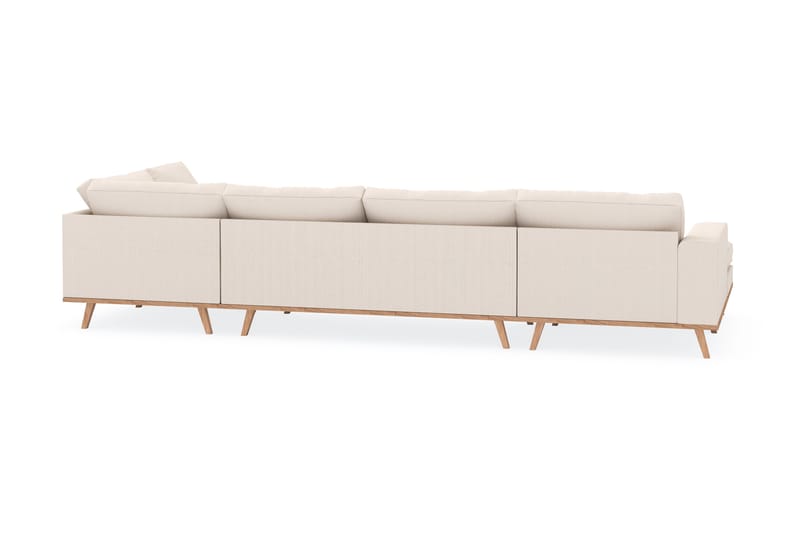 Copenhagen 5-seters Høyrevendt U-formet Sofa med Divan og Sjeselong i Manchester - Beige - Møbler - Sofaer - U-sofa