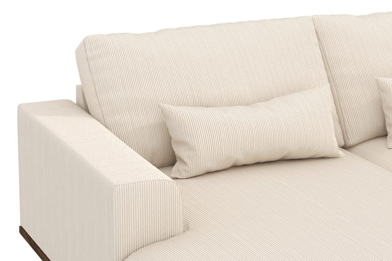 Copenhagen 5-seters Høyrevendt U-formet Sofa med Divan og Sjeselong i Manchester - Beige - Møbler - Sofaer - U-sofa