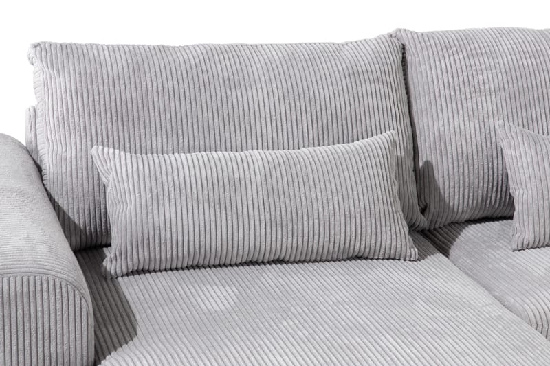 Copenhagen 5-seters Høyrevendt U-formet Sofa med Divan og Sjeselong i Manchester - Lys grå - Møbler - Sofaer - U-sofa