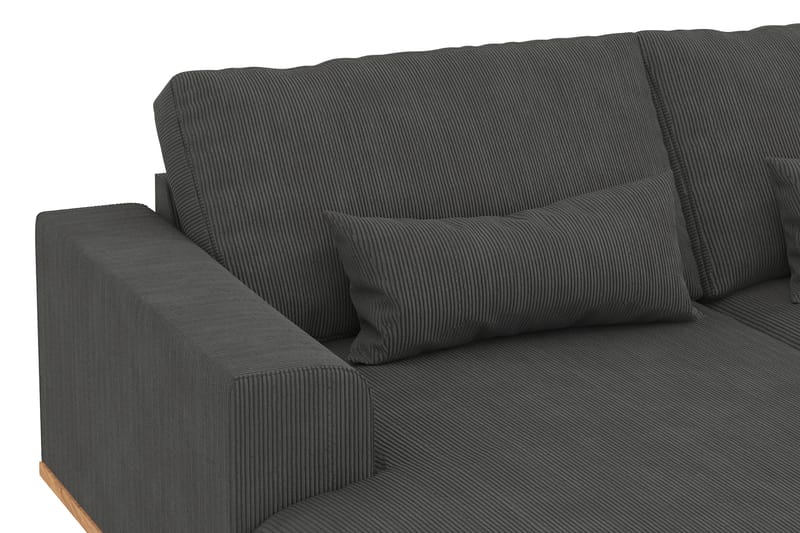 Copenhagen 5-seters Høyrevendt U-formet Sofa med Divan og Sjeselong i Manchester - Mørk grå - Møbler - Sofaer - U-sofa
