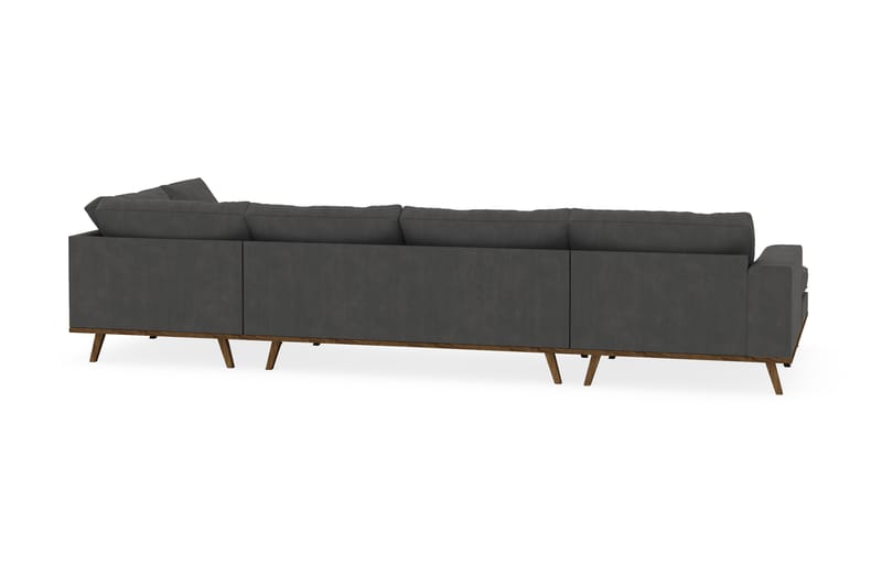 Copenhagen 5-seters Høyrevendt U-formet Sofa med Divan og Sjeselong i Manchester - Mørk grå - Møbler - Sofaer - U-sofa