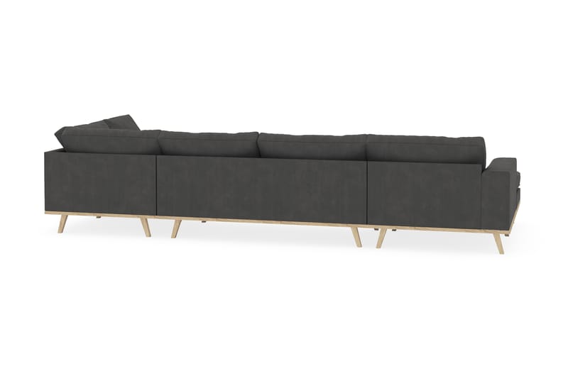Copenhagen 5-seters Høyrevendt U-formet Sofa med Divan og Sjeselong i Manchester - Mørk grå - Møbler - Sofaer - U-sofa