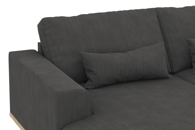 Copenhagen 5-seters Høyrevendt U-formet Sofa med Divan og Sjeselong i Manchester - Mørk grå - Møbler - Sofaer - U-sofa