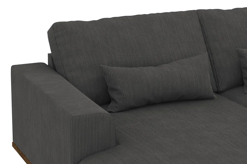 Copenhagen 5-seters Høyrevendt U-formet Sofa med Divan og Sjeselong i Manchester - Mørk grå - Møbler - Sofaer - U-sofa