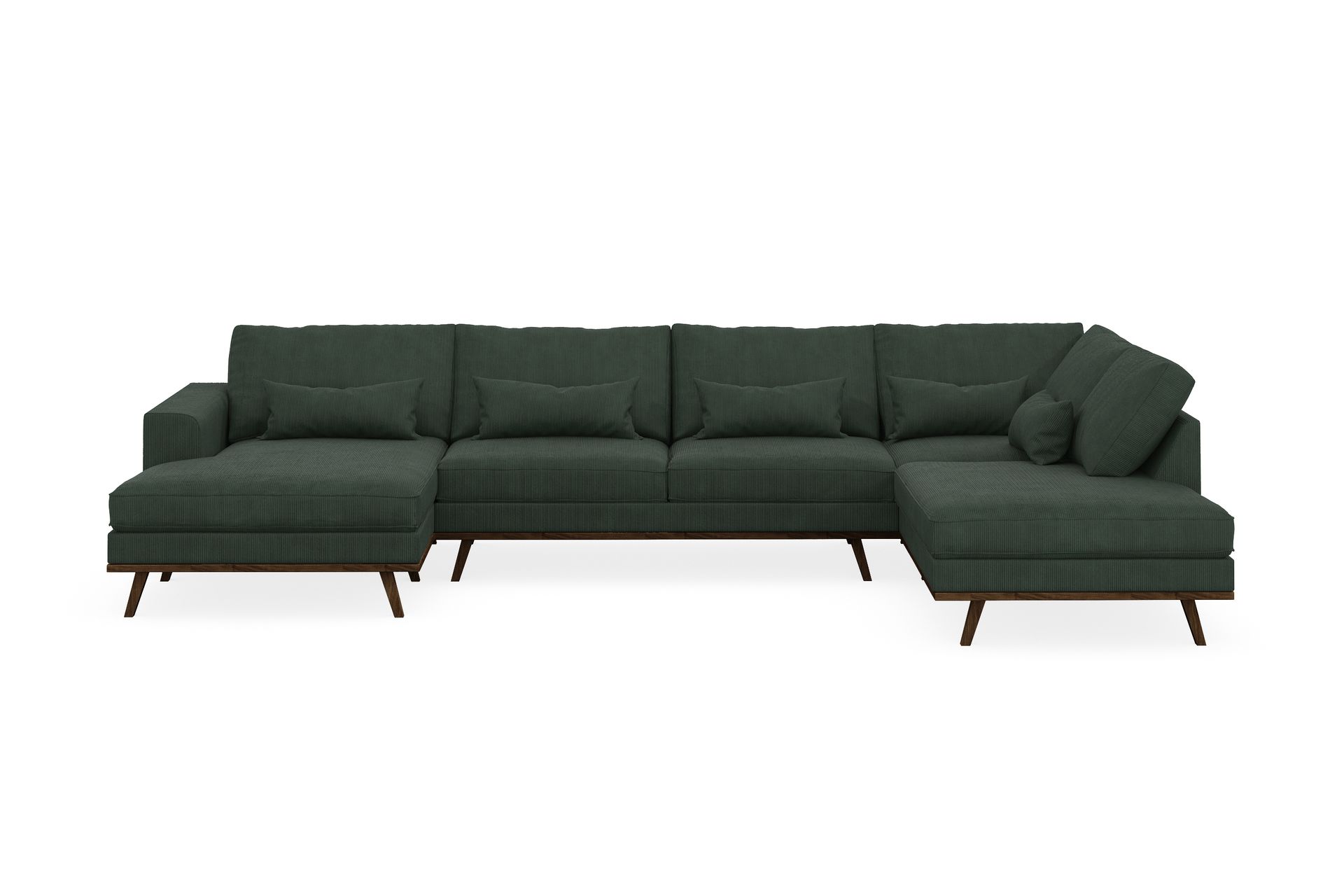 Copenhagen 5-seters Høyrevendt U-formet Sofa med Divan og Sjeselong i Manchester - Mørk grønn - Møbler - Sofaer - U-sofa