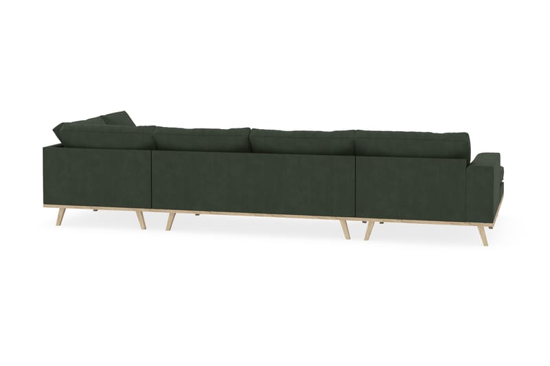 Copenhagen 5-seters Høyrevendt U-formet Sofa med Divan og Sjeselong i Manchester - Mørk grønn - Møbler - Sofaer - U-sofa