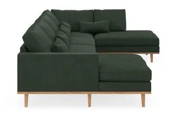 Copenhagen 5-seters Høyrevendt U-formet Sofa med Divan og Sjeselong i Manchester - Mørk grønn - Møbler - Sofaer - U-sofa