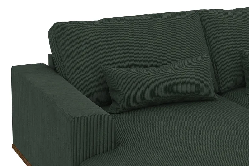 Copenhagen 5-seters Høyrevendt U-formet Sofa med Divan og Sjeselong i Manchester - Mørk grønn - Møbler - Sofaer - U-sofa