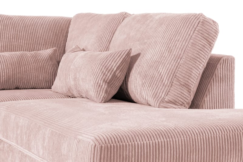 Copenhagen 5-seters Høyrevendt U-formet Sofa med Divan og Sjeselong i Manchester - Rosa - Møbler - Sofaer - U-sofa