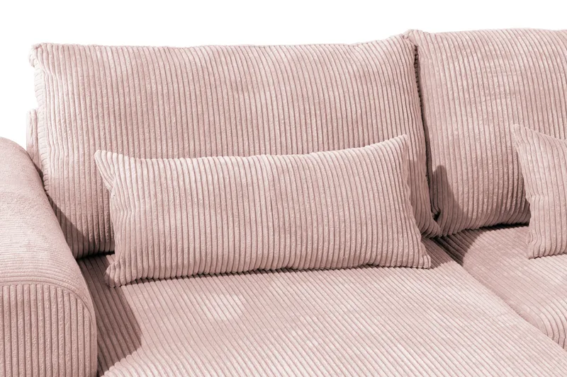 Copenhagen 5-seters Høyrevendt U-formet Sofa med Divan og Sjeselong i Manchester - Rosa - Møbler - Sofaer - U-sofa