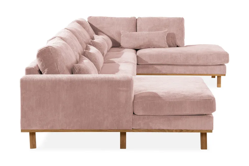 Copenhagen 5-seters Høyrevendt U-formet Sofa med Divan og Sjeselong i Manchester - Rosa - Møbler - Sofaer - U-sofa