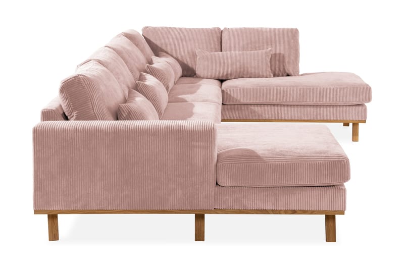 Copenhagen 5-seters Høyrevendt U-formet Sofa med Divan og Sjeselong i Manchester - Rosa - Møbler - Sofaer - U-sofa