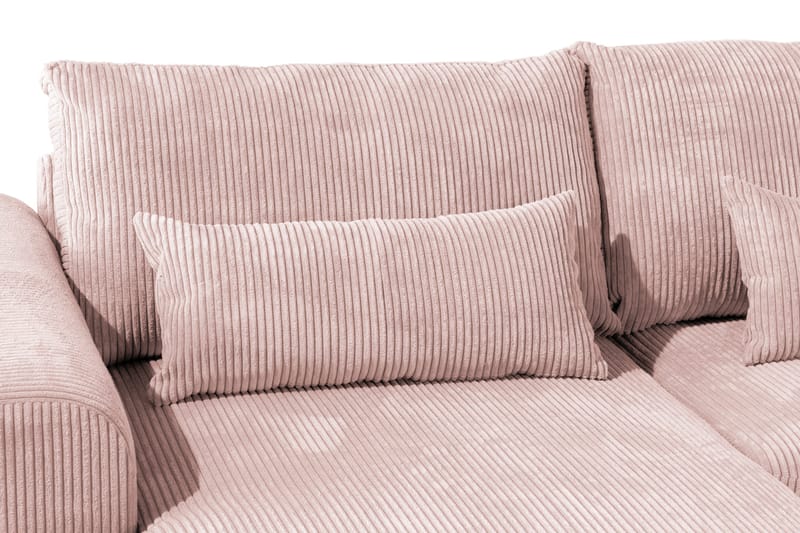 Copenhagen 5-seters Høyrevendt U-formet Sofa med Divan og Sjeselong i Manchester - Rosa - Møbler - Sofaer - U-sofa