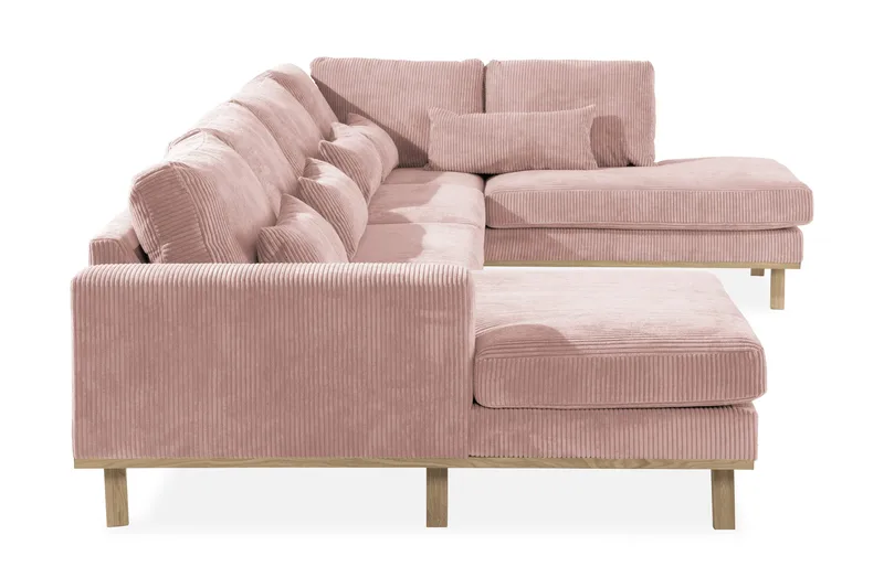 Copenhagen 5-seters Høyrevendt U-formet Sofa med Divan og Sjeselong i Manchester - Rosa - Møbler - Sofaer - U-sofa