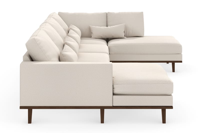 Copenhagen 5-seters Høyrevendt U-formet Sofa med Divan og Sjeselong i Stoff - Beige - Møbler - Sofaer - U-sofa