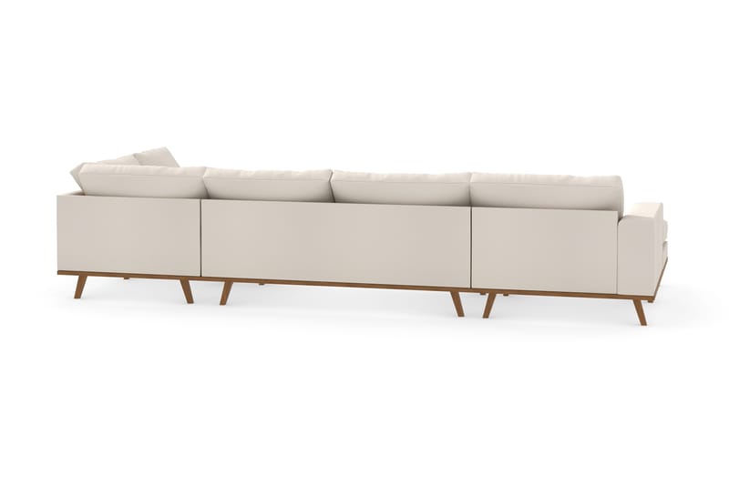 Copenhagen 5-seters Høyrevendt U-formet Sofa med Divan og Sjeselong i Stoff - Beige - Møbler - Sofaer - U-sofa