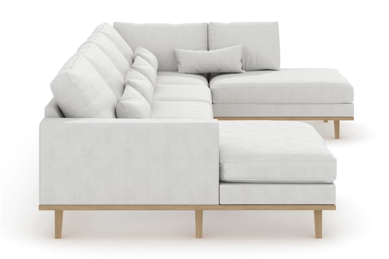 Copenhagen 5-seters Høyrevendt U-formet Sofa med Divan og Sjeselong i Stoff - Hvit - Møbler - Sofaer - U-sofa
